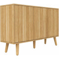 Sideboard mit grifflosen Fronten und Holzbeinen