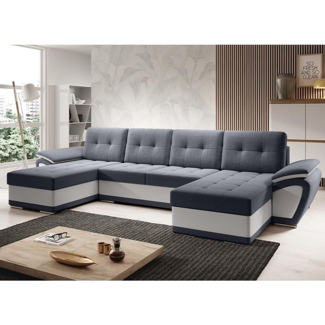 Sofa in Weiss und Blau