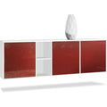 Sideboard verbindet grifflose Fronten und glaenzende Oberflaechen