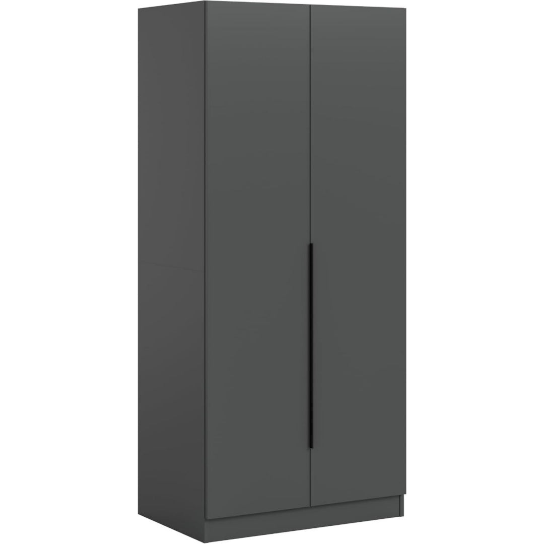 Der Kleiderschrank misst 80 cm in Anthrazit