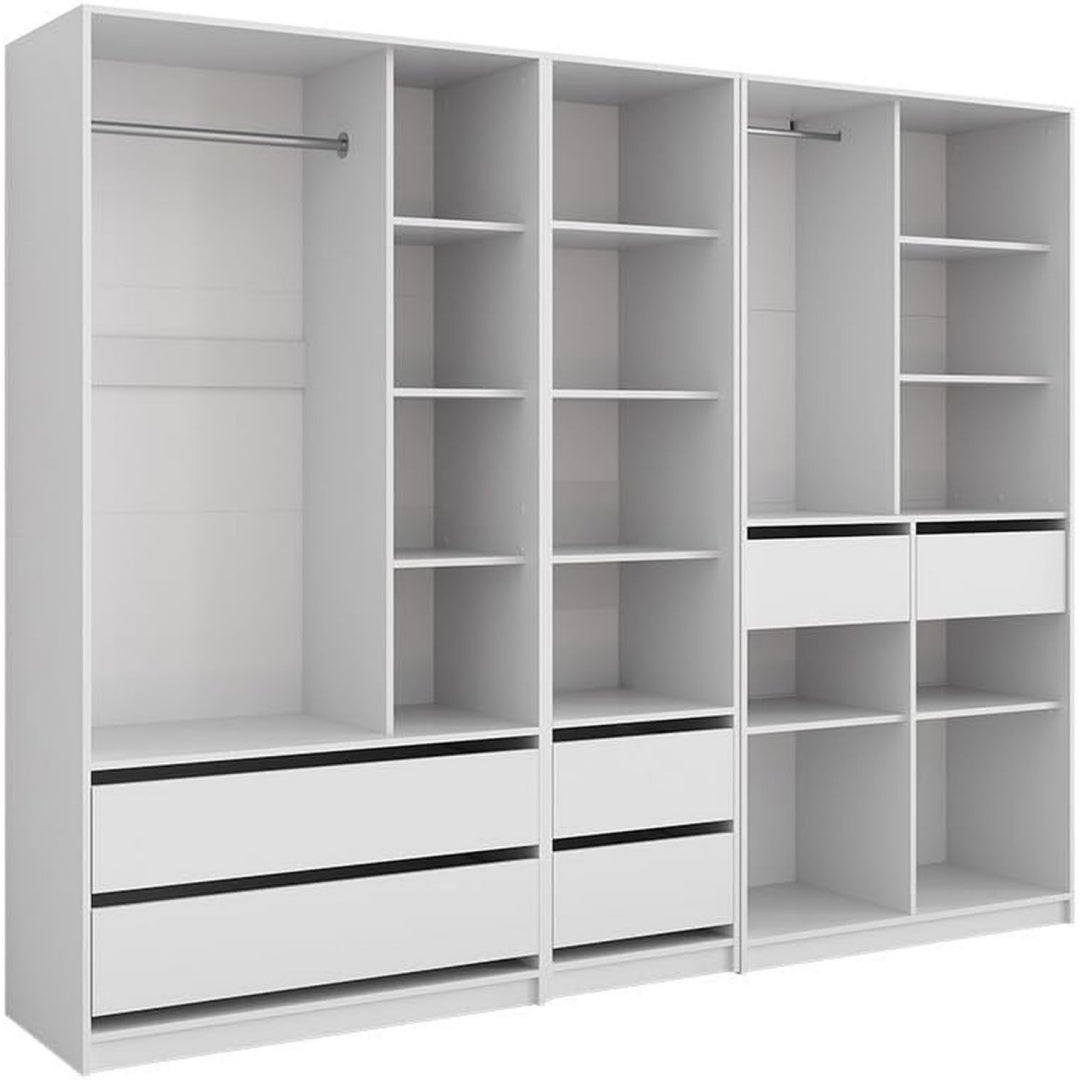 Kleiderschrank aus Holzwerkstoff und Metall