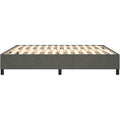 Boxspringbett aus Samt zeigt einen Lattenrost