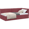 Das Bettgestell misst 80 x 200 cm in Rot