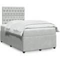 Boxspringbett aus Samt mit Hoehenverstellung