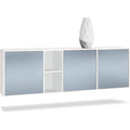 Sideboard verbindet grifflose Fronten und eine Wandmontage