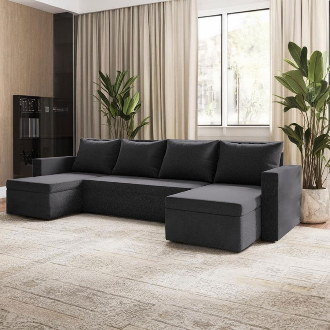 Sofa mit einer ausziehbaren Konstruktion und einer Schlaffunktion