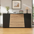 3 Schubladen praegen das Sideboard in Naturbraun und Schwarz